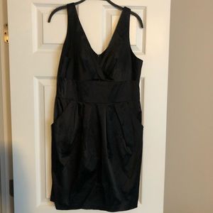 Black Sleeveless Dress with Pockets - Size 14
